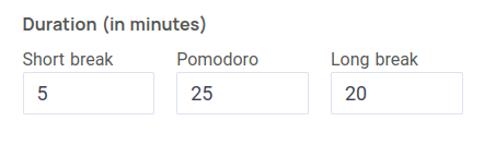 Como mudar a duração dos timers no Pomodoro Timer Online