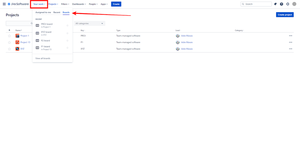 Jira Software screenshot showing button selection