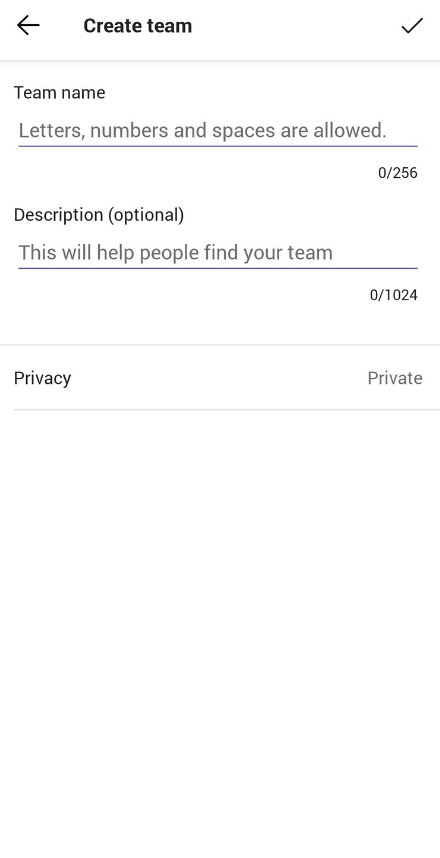 Microsoft Teams screenshot with on mobile